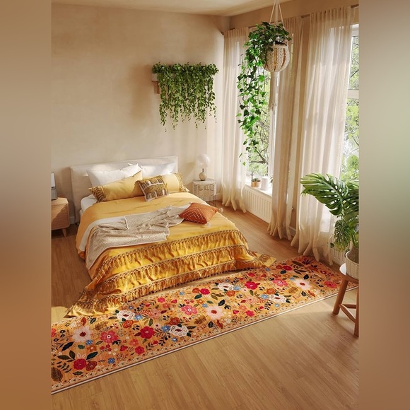 🆕 Floral Boho 10’x2’ Runner Area Rug - Picture 2 of 11